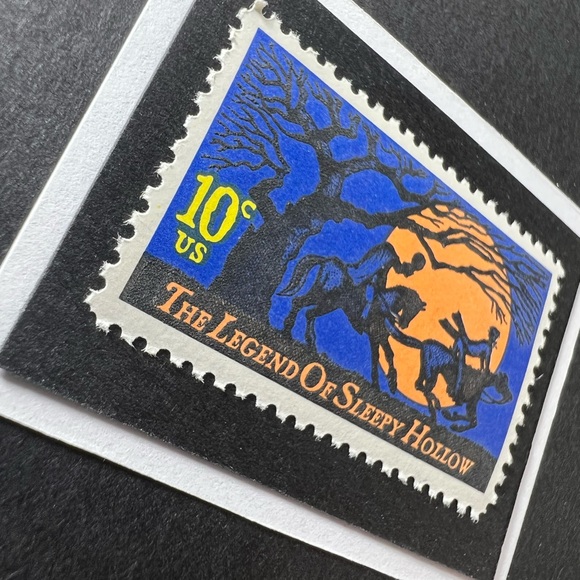 1974 Sleepy Hollow Framed Postage Stamp Art 4x4 #1548 - Picture 3 of 5